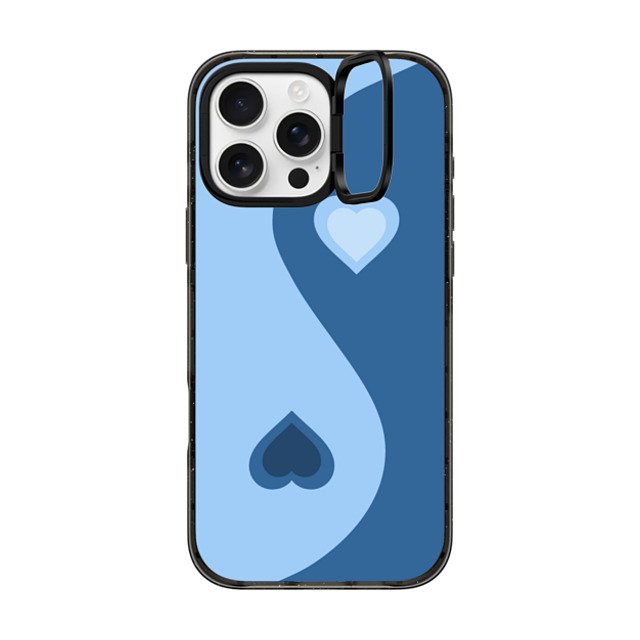 CASETiFY iPhone 16 Pro Max Case Black インパクトリングスタンドケース MagSafe対応 Heart Yin Yang - Blue casetify_artist Father's Day CASETiFY iPhone 16 Pro Max Case Black インパクトリングスタンドケース MagSafe対応 Heart Yin Yang - Blue casetify_artist Father's Day