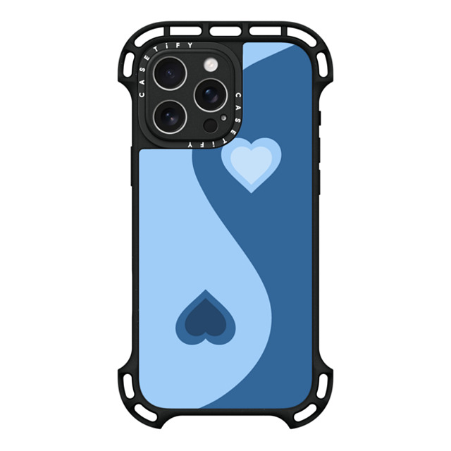 CASETiFY iPhone 16 Pro Max Case Black ウルトラ バウンスケース MagSafe対応 Heart Yin Yang - Blue casetify_artist CASETiFY iPhone 16 Pro Max Case Black ウルトラ バウンスケース MagSafe対応 Heart Yin Yang - Blue casetify_artist