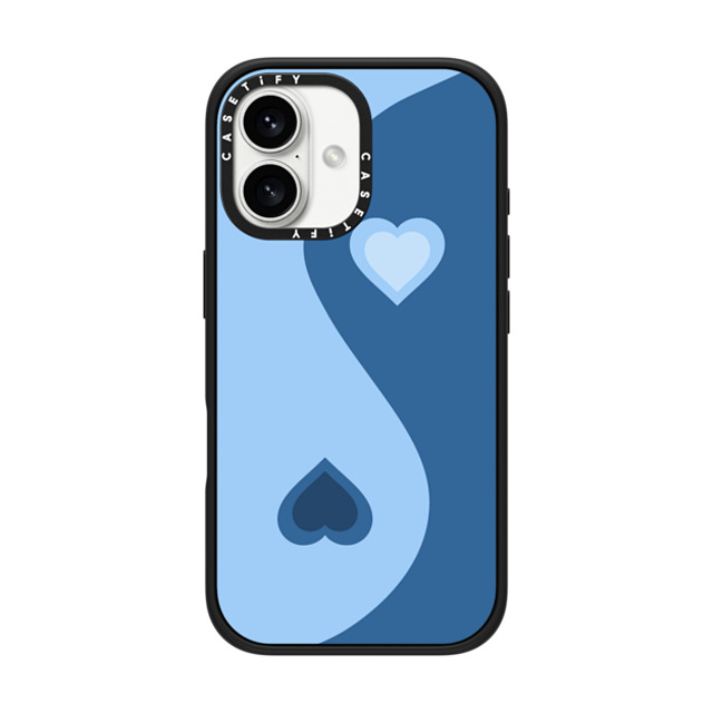 CASETiFY iPhone 16 Case Matte Black Impact Case MagSafe Compatible Heart Yin Yang - Blue casetify_artist Father's Day CASETiFY iPhone 16 Case Matte Black Impact Case MagSafe Compatible Heart Yin Yang - Blue casetify_artist Father's Day