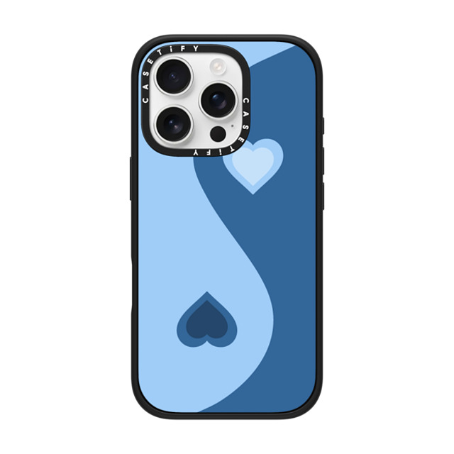 CASETiFY iPhone 16 Pro Case Matte Black Impact Case MagSafe Compatible Heart Yin Yang - Blue casetify_artist Father's Day CASETiFY iPhone 16 Pro Case Matte Black Impact Case MagSafe Compatible Heart Yin Yang - Blue casetify_artist Father's Day