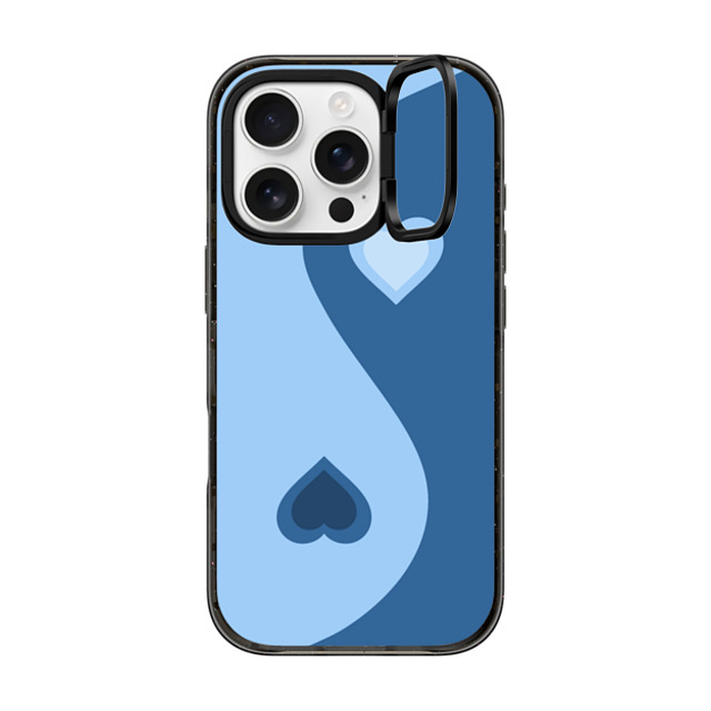 CASETiFY iPhone 16 Pro Case Black インパクトリングスタンドケース MagSafe対応 Heart Yin Yang - Blue casetify_artist Father's Day CASETiFY iPhone 16 Pro Case Black インパクトリングスタンドケース MagSafe対応 Heart Yin Yang - Blue casetify_artist Father's Day