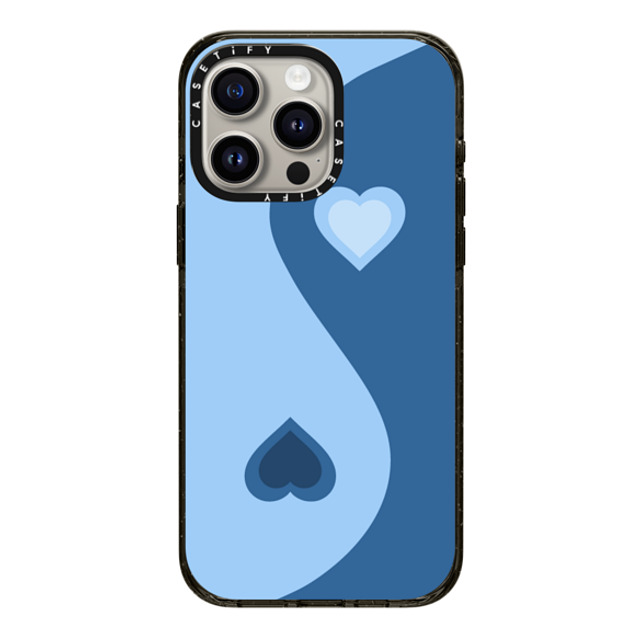 CASETiFY iPhone 15 Pro Max ケース ブラック インパクトケース MagSafe対応 Heart Yin Yang - Blue casetify_artist Father's Day CASETiFY iPhone 15 Pro Max ケース ブラック インパクトケース MagSafe対応 Heart Yin Yang - Blue casetify_artist Father's Day