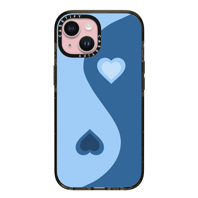 CASETiFY iPhone 15 ケース ブラック インパクトケース MagSafe対応 Heart Yin Yang - Blue casetify_artist Father's Day CASETiFY iPhone 15 ケース ブラック インパクトケース MagSafe対応 Heart Yin Yang - Blue casetify_artist Father's Day