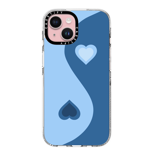 CASETiFY iPhone 15 ケース クリア クリア ケース MagSafe対応 Heart Yin Yang - Blue casetify_artist Father's Day CASETiFY iPhone 15 ケース クリア クリア ケース MagSafe対応 Heart Yin Yang - Blue casetify_artist Father's Day