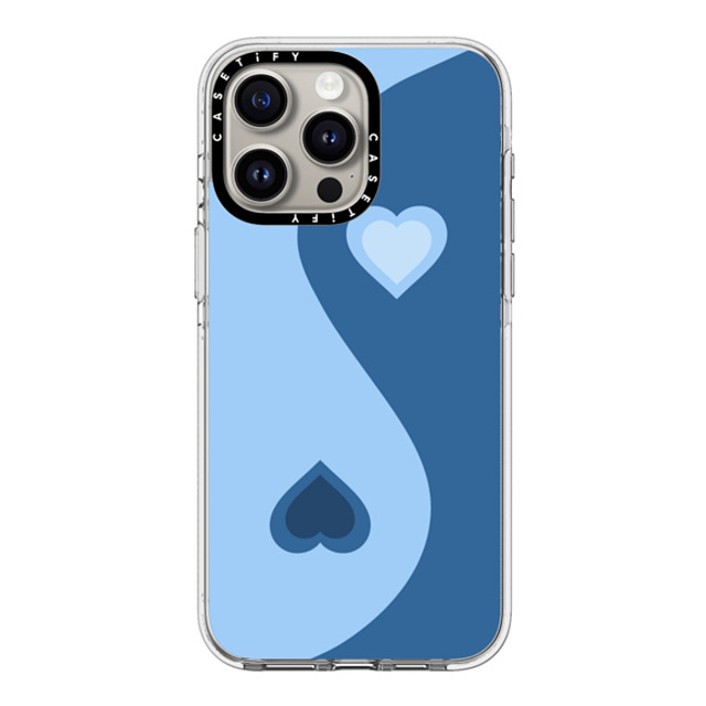 CASETiFY iPhone 15 Pro Max Case Clear Clear Case MagSafe Compatible Heart Yin Yang - Blue casetify_artist CASETiFY iPhone 15 Pro Max Case Clear Clear Case MagSafe Compatible Heart Yin Yang - Blue casetify_artist