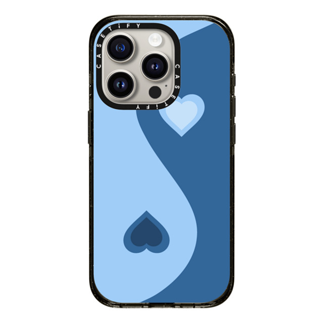 CASETiFY iPhone 15 Pro ケース ブラック インパクトケース MagSafe対応 Heart Yin Yang - Blue casetify_artist Father's Day CASETiFY iPhone 15 Pro ケース ブラック インパクトケース MagSafe対応 Heart Yin Yang - Blue casetify_artist Father's Day