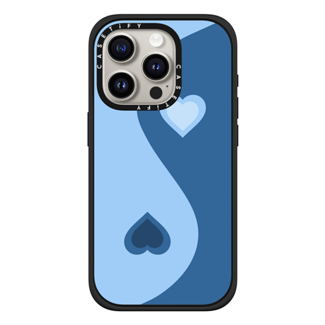CASETiFY iPhone 15 Pro Case Matte Black Impact Case MagSafe Compatible Heart Yin Yang - Blue casetify_artist CASETiFY iPhone 15 Pro Case Matte Black Impact Case MagSafe Compatible Heart Yin Yang - Blue casetify_artist
