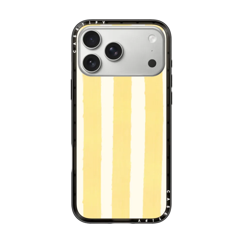Compact iPhone 17 Pro Max Case MagSafe Compatible - Yellow Stripes