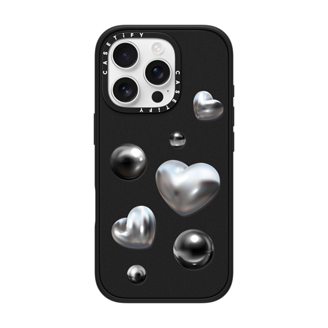 CASETiFY iPhone 16 Pro ケース マットブラック インパクトケース MagSafe対応 Chrome Love casetify_artist