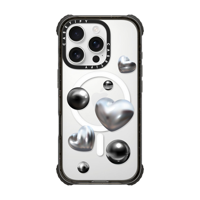 CASETiFY iPhone 16 Pro Case Black ウルトラ インパクトケース MagSafe 対応 Chrome Love casetify_artist CASETiFY iPhone 16 Pro Case Black ウルトラ インパクトケース MagSafe 対応 Chrome Love casetify_artist