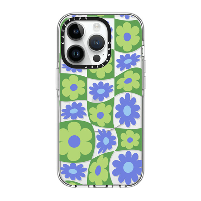 CASETiFY iPhone 14 Pro ケース クリア クリア ケース MagSafe対応 Maximalism Warped Floral Checker