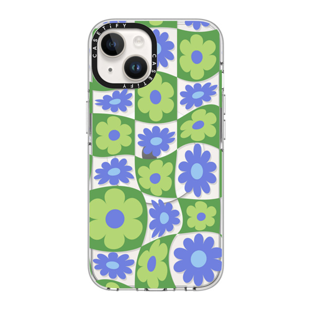 CASETiFY iPhone 14 ケース クリア クリア ケース MagSafe対応 Maximalism Warped Floral Checker