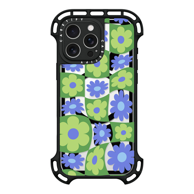 CASETiFY iPhone 16 Pro Max ケース ブラック ウルトラ バウンスケース MagSafe対応 Maximalism Warped Floral Checker