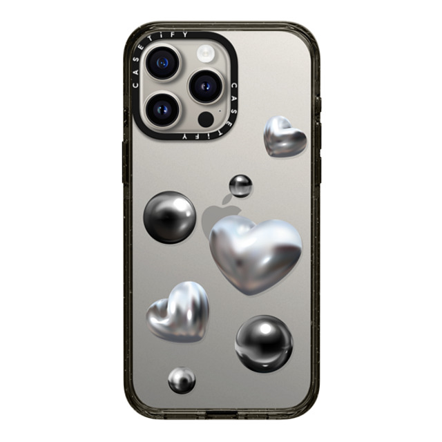 CASETiFY iPhone 15 Pro Max ケース ブラック インパクトケース Chrome Love casetify_artist