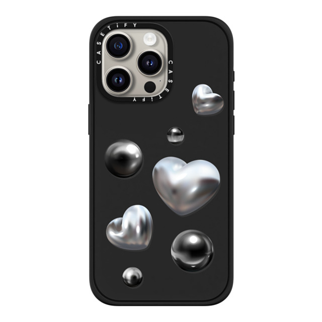 CASETiFY iPhone 15 Pro Max ケース マットブラック インパクトケース MagSafe対応 Chrome Love casetify_artist