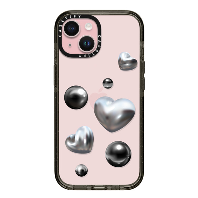 CASETiFY iPhone 15 ケース ブラック インパクトケース Chrome Love casetify_artist