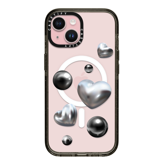 CASETiFY iPhone 15 Case Black Impact Case MagSafe Compatible Chrome Love casetify_artist Back to School CASETiFY iPhone 15 Case Black Impact Case MagSafe Compatible Chrome Love casetify_artist Back to School