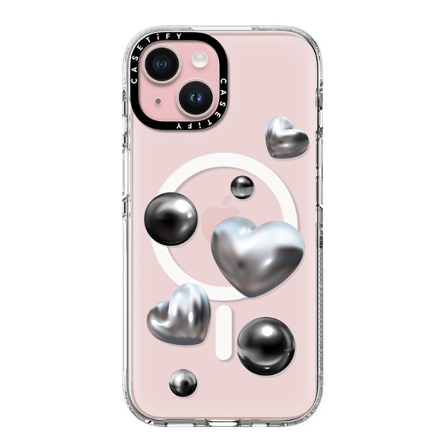 CASETiFY iPhone 15 ケース クリア クリア ケース MagSafe対応 Chrome Love casetify_artist