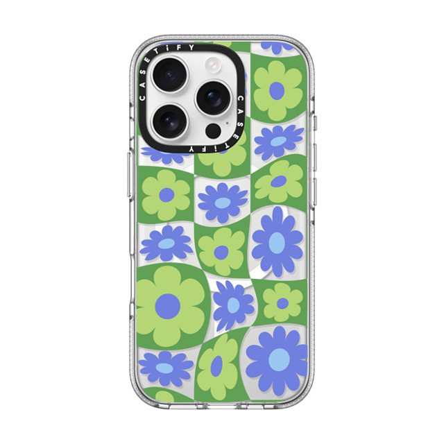 CASETiFY iPhone 16 Pro ケース クリア クリア ケース MagSafe対応 Maximalism Warped Floral Checker