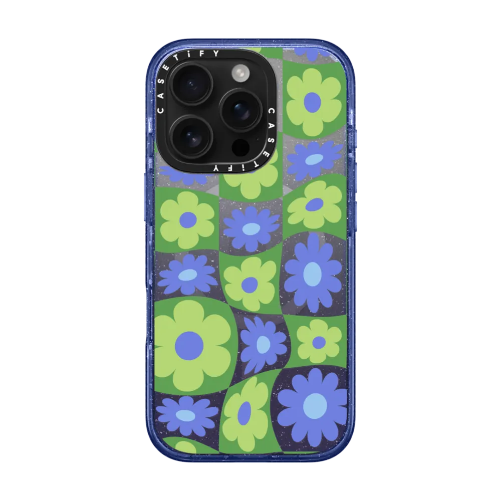 Impact iPhone 16 Pro Case MagSafe Compatible - Warped Floral Checker