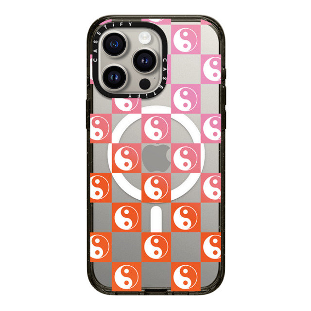 CASETiFY iPhone 15 Pro Max ケース ブラック インパクトケース MagSafe対応 Pattern,Y2K Pattern,Y2K Ying Yang Check Mate - Sunset Gradient Halloween CASETiFY iPhone 15 Pro Max ケース ブラック インパクトケース MagSafe対応 Pattern,Y2K Pattern,Y2K Ying Yang Check Mate - Sunset Gradient Halloween