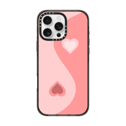 iPhone 16 Pro Max - Heart Yin Yang - Pink
