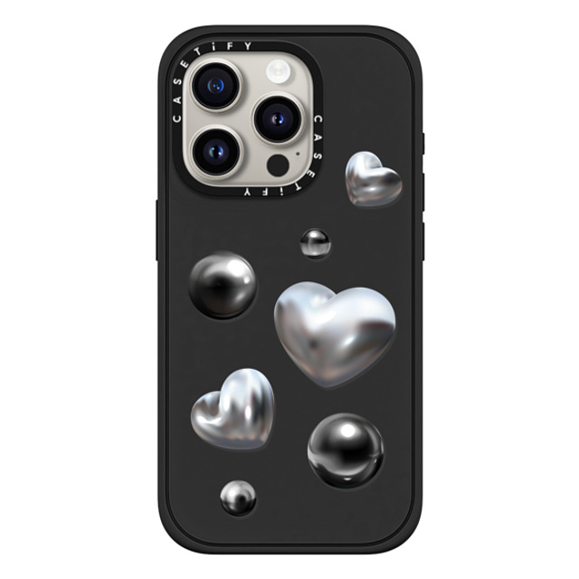 CASETiFY iPhone 15 Pro ケース マットブラック インパクトケース MagSafe対応 Chrome Love casetify_artist