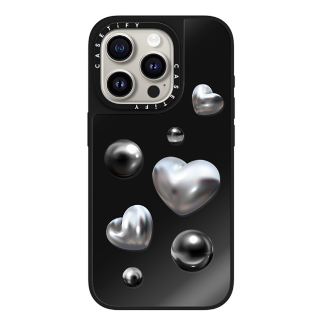 CASETiFY iPhone 15 Pro Case Black on Black ミラーケース MagSafe対応 Chrome Love casetify_artist Mother's Day CASETiFY iPhone 15 Pro Case Black on Black ミラーケース MagSafe対応 Chrome Love casetify_artist Mother's Day
