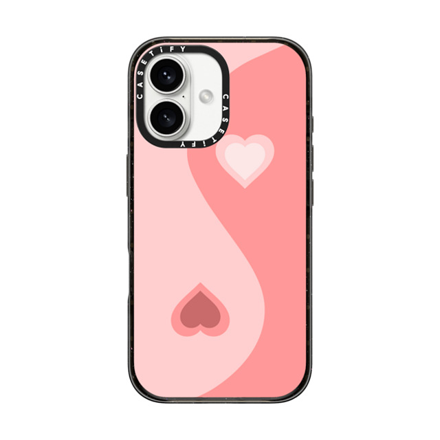 CASETiFY iPhone 16 Case Black Impact Case MagSafe Compatible Heart Yin Yang - Pink casetify_artist Mother's Day CASETiFY iPhone 16 Case Black Impact Case MagSafe Compatible Heart Yin Yang - Pink casetify_artist Mother's Day