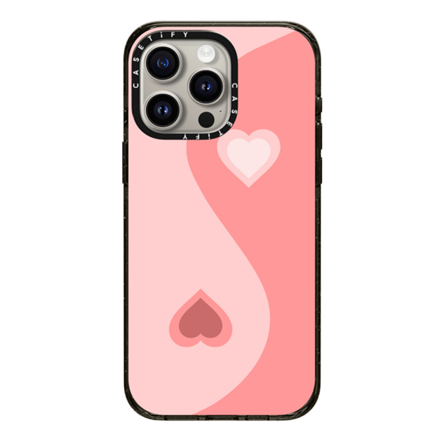 CASETiFY iPhone 15 Pro Max Case ブラック インパクトケース MagSafe対応 Heart Yin Yang - Pink casetify_artist Mother's Day CASETiFY iPhone 15 Pro Max Case ブラック インパクトケース MagSafe対応 Heart Yin Yang - Pink casetify_artist Mother's Day