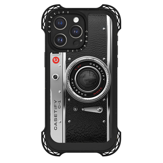 CASETiFY iPhone 15 Pro Max ケース ブラック ウルトラ バウンスケース MagSafe対応 カメラ Camera Case - Classic