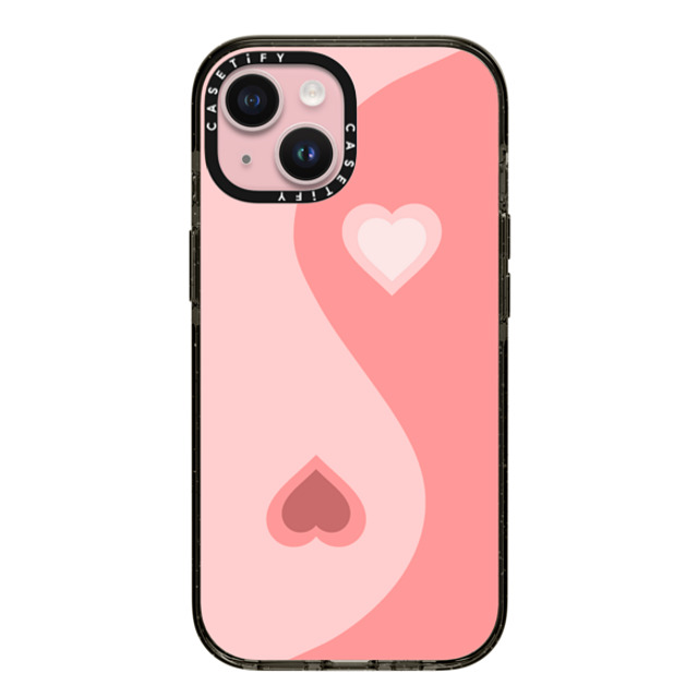CASETiFY iPhone 15 Case Black Impact Case MagSafe Compatible Heart Yin Yang - Pink casetify_artist Mother's Day CASETiFY iPhone 15 Case Black Impact Case MagSafe Compatible Heart Yin Yang - Pink casetify_artist Mother's Day