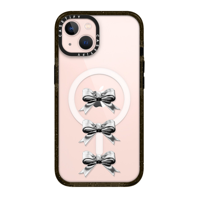 CASETiFY iPhone 13 ケース ブラック インパクトケース MagSafe対応 Butterfly,Sport Chrome Bows