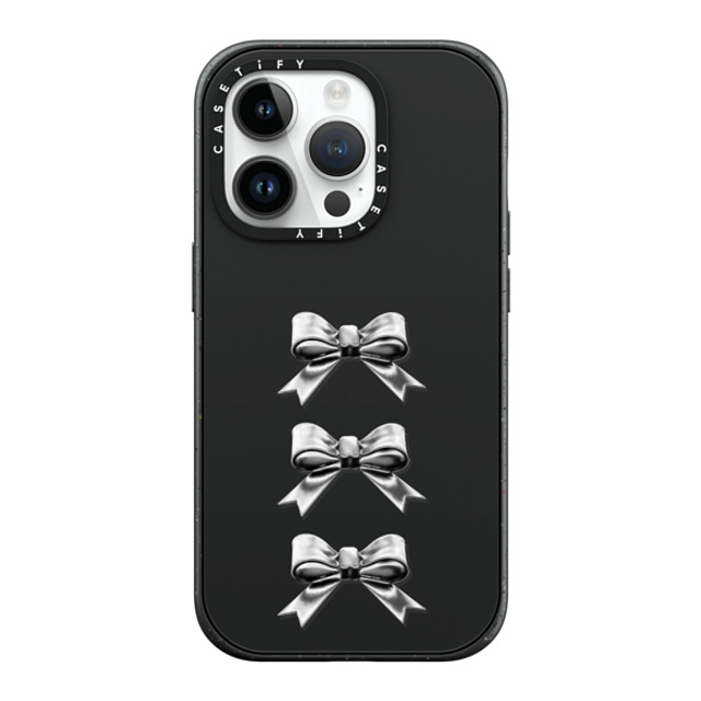 CASETiFY iPhone 14 Pro ケース マットブラック インパクトケース MagSafe対応 Butterfly,Sport Chrome Bows