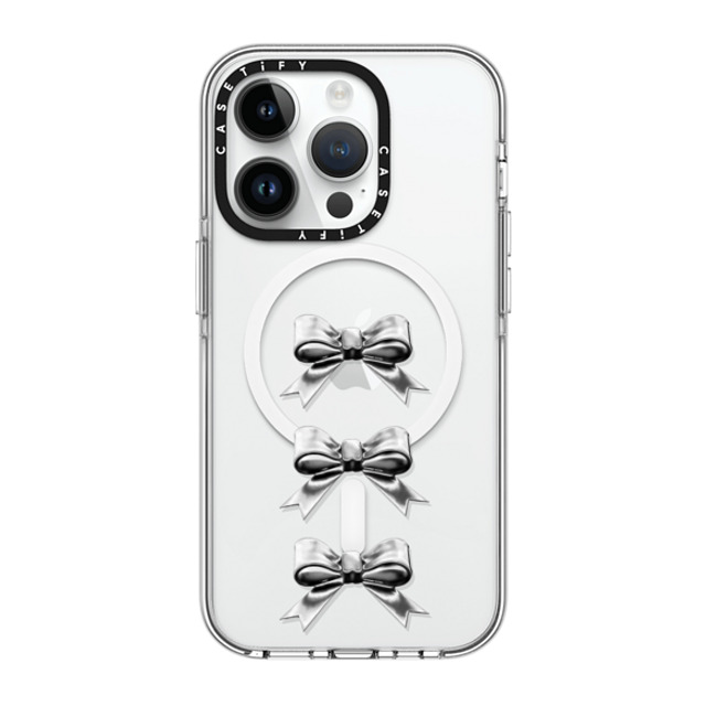 CASETiFY iPhone 14 Pro ケース クリア クリア ケース MagSafe対応 Butterfly,Sport Chrome Bows