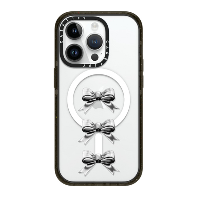 CASETiFY iPhone 14 Pro ケース ブラック インパクトケース MagSafe対応 Butterfly,Sport Chrome Bows