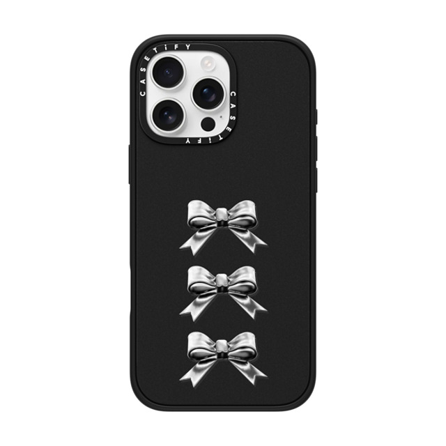 CASETiFY iPhone 16 Pro Max ケース マットブラック インパクトケース MagSafe対応 Butterfly,Sport Chrome Bows