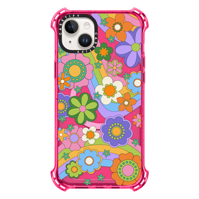 CASETiFY iPhone 14 Plus Case Bubble Gum バウンスケース Groovy Floral casetify_artist Mother's Day CASETiFY iPhone 14 Plus Case Bubble Gum バウンスケース Groovy Floral casetify_artist Mother's Day