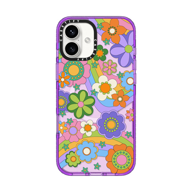 CASETiFY iPhone 16 Plus Case パープル Impact Case MagSafe Compatible Groovy Floral casetify_artist Back to School CASETiFY iPhone 16 Plus Case パープル Impact Case MagSafe Compatible Groovy Floral casetify_artist Back to School
