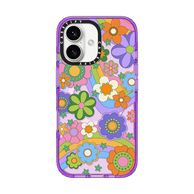 CASETiFY iPhone 16 ケース パープル インパクトケース MagSafe対応 Groovy Floral casetify_artist Father's Day CASETiFY iPhone 16 ケース パープル インパクトケース MagSafe対応 Groovy Floral casetify_artist Father's Day