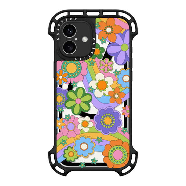 CASETiFY iPhone 16 Plus ケース ブラック ウルトラ バウンスケース MagSafe対応 Groovy Floral casetify_artist Father's Day CASETiFY iPhone 16 Plus ケース ブラック ウルトラ バウンスケース MagSafe対応 Groovy Floral casetify_artist Father's Day