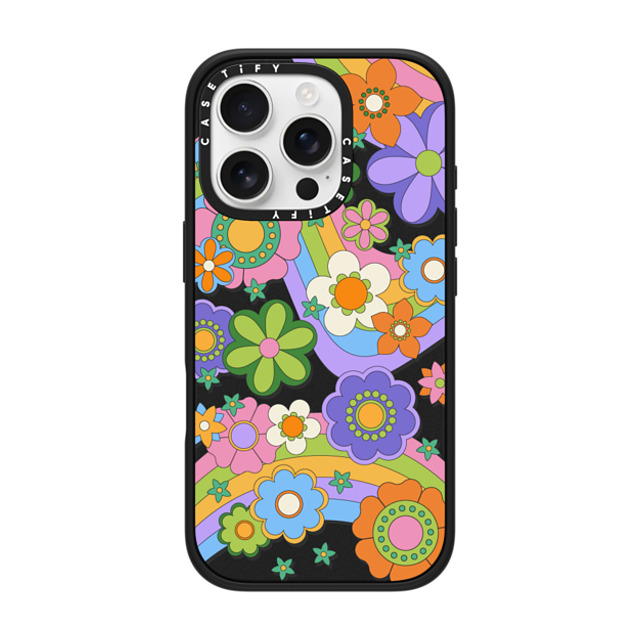 CASETiFY iPhone 16 Pro Case マットブラック インパクトケース MagSafe対応 Groovy Floral casetify_artist Mother's Day CASETiFY iPhone 16 Pro Case マットブラック インパクトケース MagSafe対応 Groovy Floral casetify_artist Mother's Day