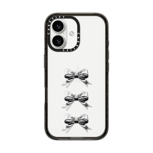 CASETiFY iPhone 16 ケース ブラック インパクトケース Butterfly,Sport Chrome Bows