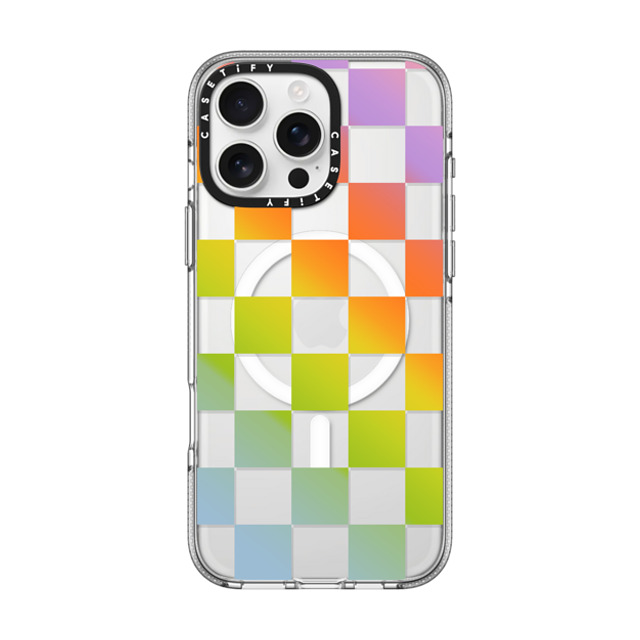 CASETiFY iPhone 16 Pro Max ケース クリア クリア ケース MagSafe対応 Pattern,Y2K Pattern,Y2K Check Mate - Rainbow Gradient Back to School CASETiFY iPhone 16 Pro Max ケース クリア クリア ケース MagSafe対応 Pattern,Y2K Pattern,Y2K Check Mate - Rainbow Gradient Back to School