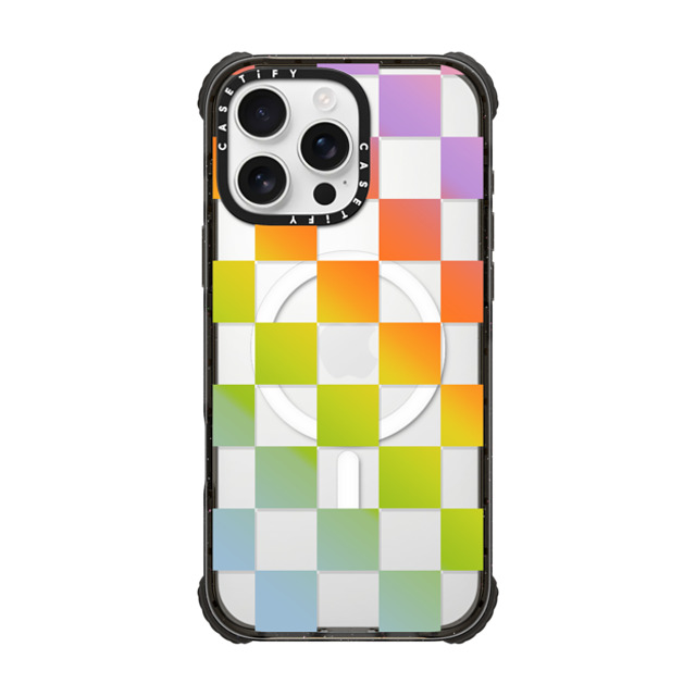 CASETiFY iPhone 16 Pro Max ケース ブラック ウルトラ インパクトケース MagSafe 対応 Pattern,Y2K Pattern,Y2K Check Mate - Rainbow Gradient New iPhone CASETiFY iPhone 16 Pro Max ケース ブラック ウルトラ インパクトケース MagSafe 対応 Pattern,Y2K Pattern,Y2K Check Mate - Rainbow Gradient New iPhone