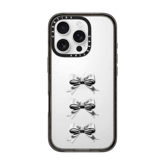 CASETiFY iPhone 16 Pro ケース ブラック インパクトケース Butterfly,Sport Chrome Bows