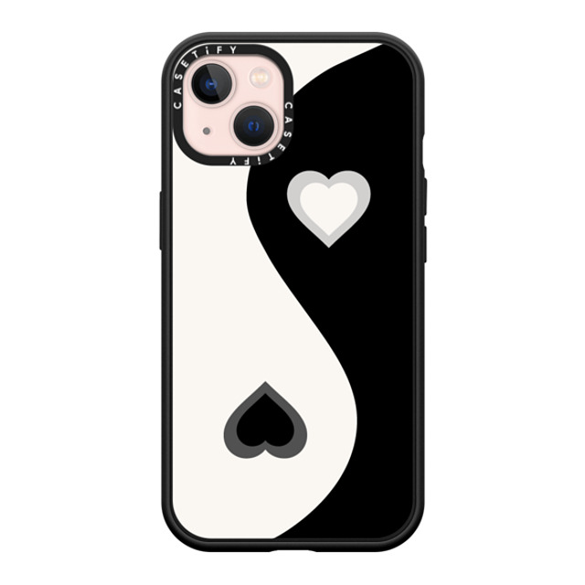 CASETiFY iPhone 13 ケース マットブラック インパクトケース MagSafe対応 Heart Yin Yang - Black casetify_artist