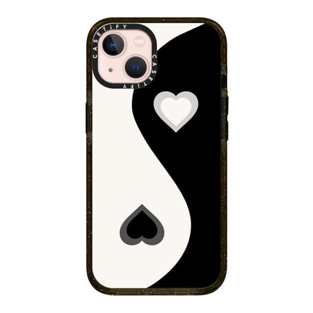 CASETiFY iPhone 13 ケース ブラック インパクトケース Heart Yin Yang - Black casetify_artist