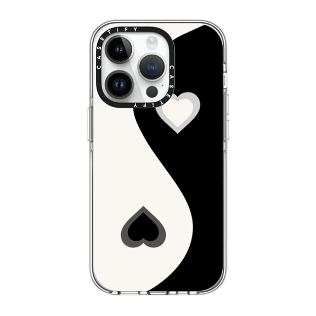 CASETiFY iPhone 14 Pro Case Clear Clear Case MagSafe Compatible Heart Yin Yang - Black casetify_artist CASETiFY iPhone 14 Pro Case Clear Clear Case MagSafe Compatible Heart Yin Yang - Black casetify_artist