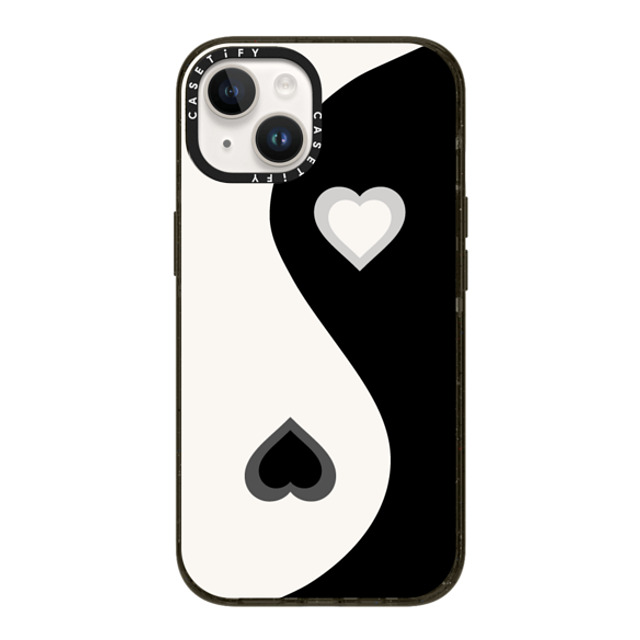 CASETiFY iPhone 14 ケース ブラック インパクトケース Heart Yin Yang - Black casetify_artist